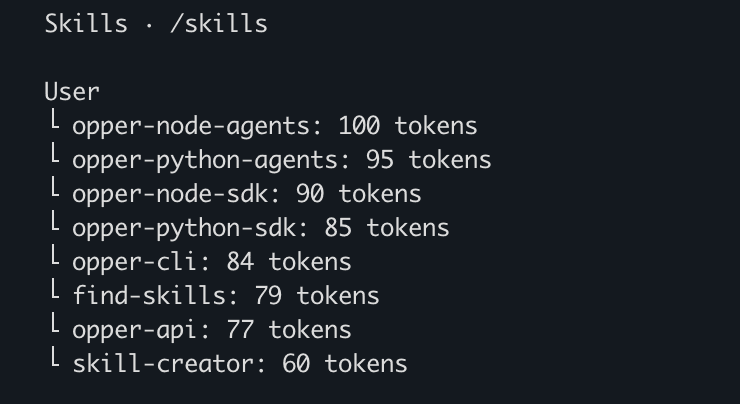 Skills progressive disclosure — minimal context footprint