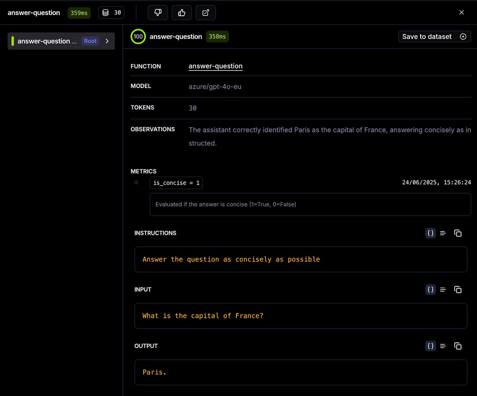 Custom metrics attached to task completions