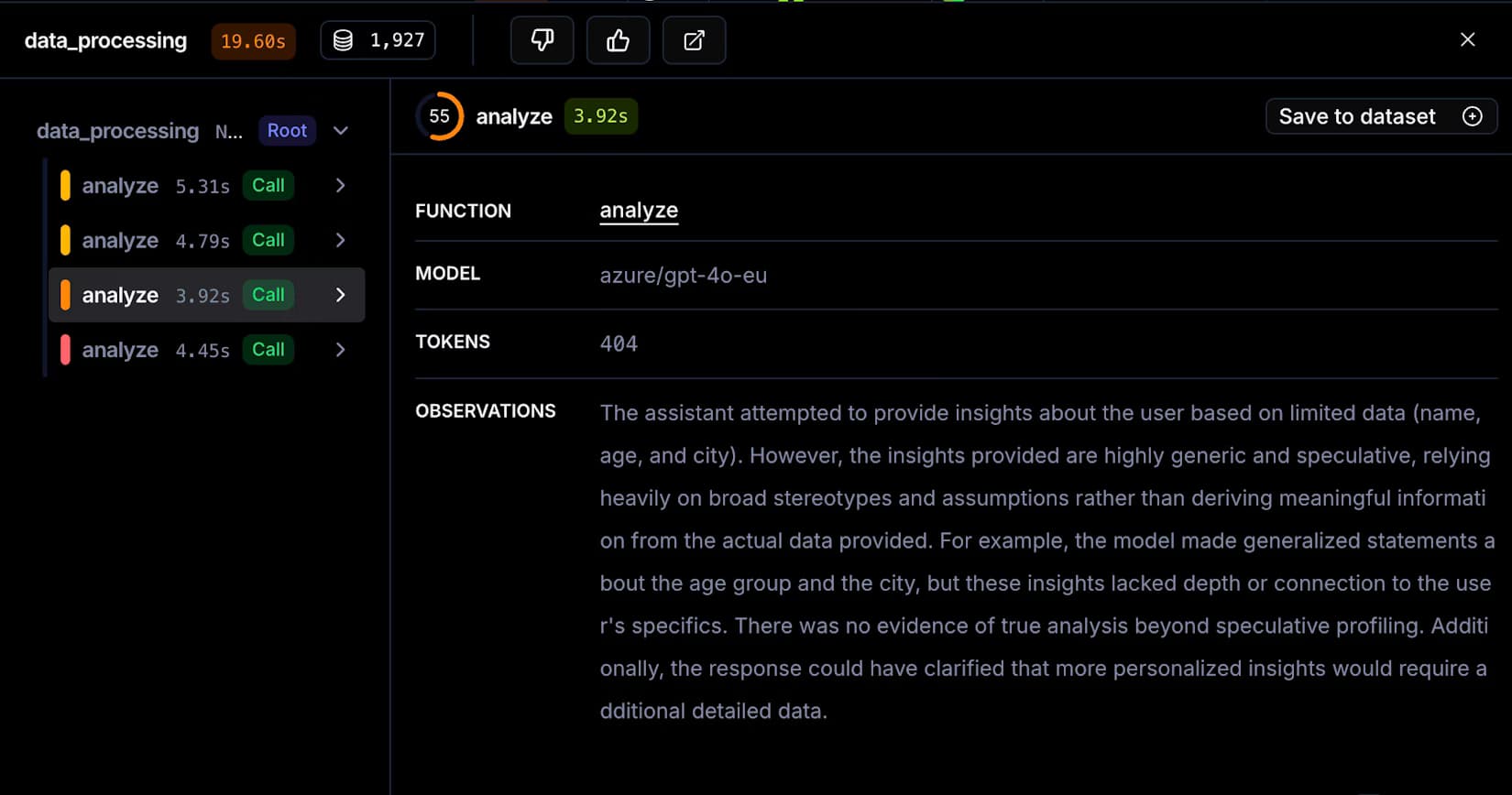 Automatic observation with quality score